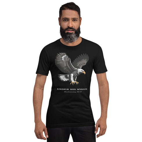 Under His Wings Christian Bible Verse T-Shirt